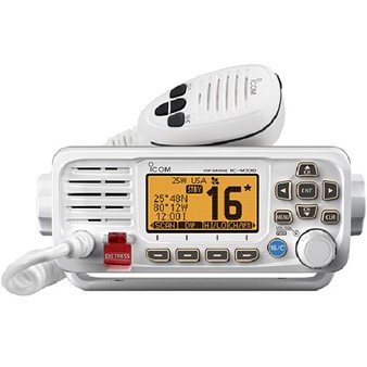 Fixed mount VHF marine transceiver with GPS