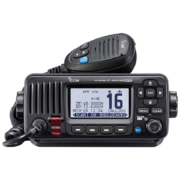Fixed mount VHF marine transceiver