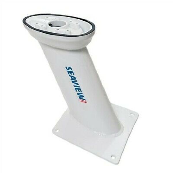 18" Tapered mast, aft lean, 10x10 base plate, white