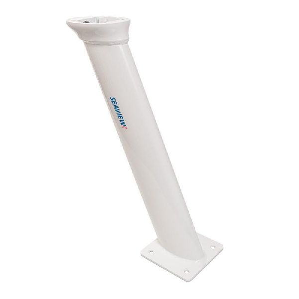 24" Tapered mast, aft lean, 7x7 base plate, white