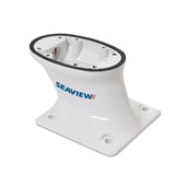5" Tapered mast, aft lean, 7x7 base plate, white