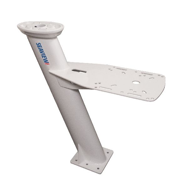 33" Tapered mast, aft lean, double, white, extended