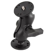 RAM C Size 1.5" Ball Camera Mount with Short Double Socket Arm, 2.5" Round Plate AMPs Hole Pattern 