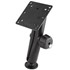 RAM C Size 1.5" Ball Mount with 2.5" Round Plate AMPs Hole Pattern, LONG Length Double Socket Arm, 
