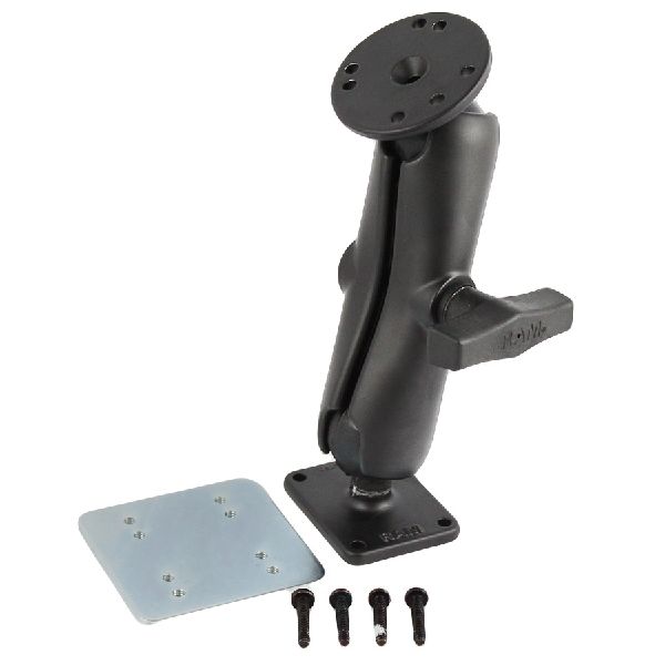 RAM C Size 1.5" Ball with 2.5" Round Plate, 2 x 2.5" Rectangular Plate and Backing Plate