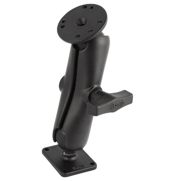 Support à double boule avec plaques rondes et rectangulaires - Moyen