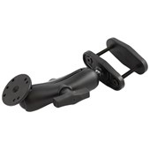 RAM 2.5" Max Width Clamp Mount with C Size 1.5" Ball Double Socket Arm & 2.5" Round Plate AMPs Hole