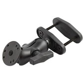 RAM 2.5" Max Width Clamp Mount with C Size 1.5" Ball Short Double Socket Arm & 2.5" Round Plate AMP