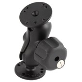 RAM 1.5" Ball Mount with Short Double Socket Arm, 2/2.5" Round Bases AMPs Hole Pattern & Locking Kn