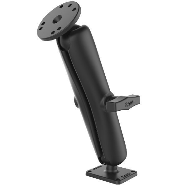 Support à double boule avec plaques rondes et rectangulaires - Long