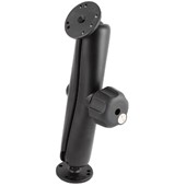RAM 1.5" Ball Mount with Long Double Socket Arm, 2/2.5" Round Bases AMPs Hole Pattern & Locking Kno