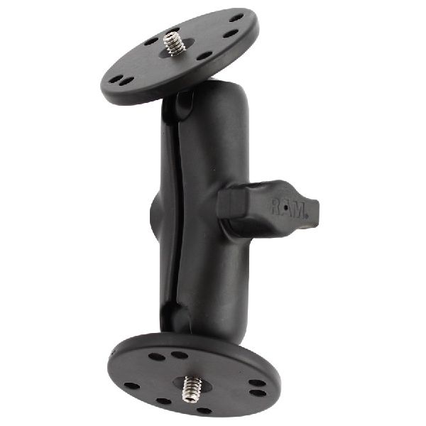 1" Ball Camera Mount with 2.5" Round Base AMPs Hole Pattern and Round Base (1/4-20 Male Threaded Po