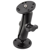 1" Ball Camera Mount with 2.5" Round Base AMPs Hole Pattern and Round Base (1/4-20 Male Thread)