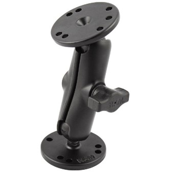 RAM 1" ball Mount with 2x 2.5" Round Bases with plastic arm