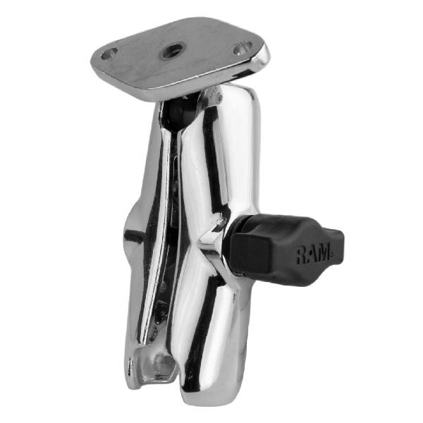 Chrome Double Socket Arm with Diamond Plate - Medium Arm