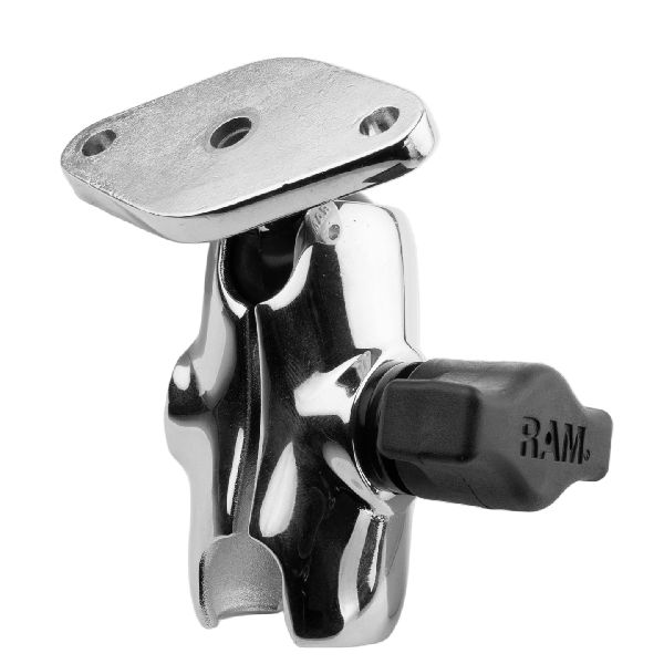 Chrome Double Socket Arm with Diamond Plate - Short Arm