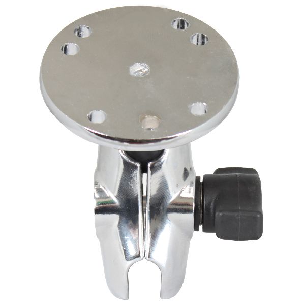 Chrome Double Socket Arm with Round Plate - Short Arm