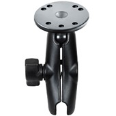 1" Ball Medium Length Double Socket Arm with 2.5" Round Base that contains the AMPs Hole Pattern