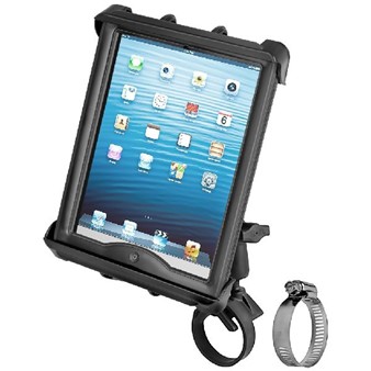 Strap Clamp Roll Bar Mount with Tab-Tite™ Universal Spring Loaded Cradle for 10" Tablets