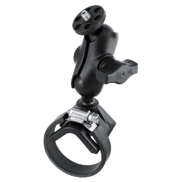 Strap Hose Clamp Mount with 1/4"-20 Camera Adapter - Short