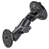 Twist-Lock™ Suction Cup with Double Socket Arm and Round Base Adapter