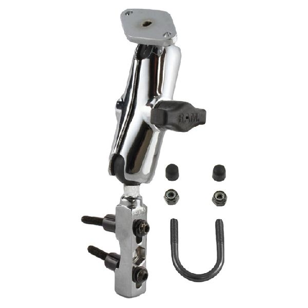 Support de réservoir de frein/embrayage chromé pour moto avec plaque diamantée