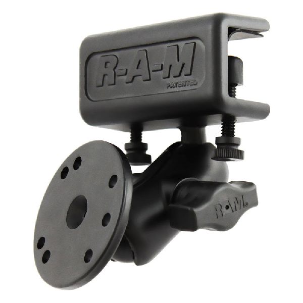 Glare Shield Clamp Double Ball Mount with Round Plate
