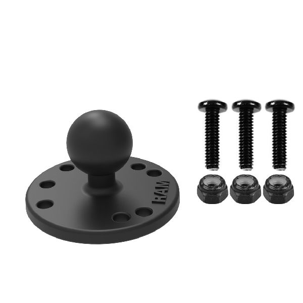 Round Plate with Ball & Mounting Hardware for Garmin Striker + More