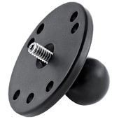 2.5" Round Base with 1" Ball & 1/4-20 Threaded Male Post for Cameras