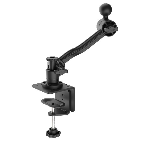 Heavy Duty C-Clamp Base with Swivel Ratchet Arm & Ball - C Size
