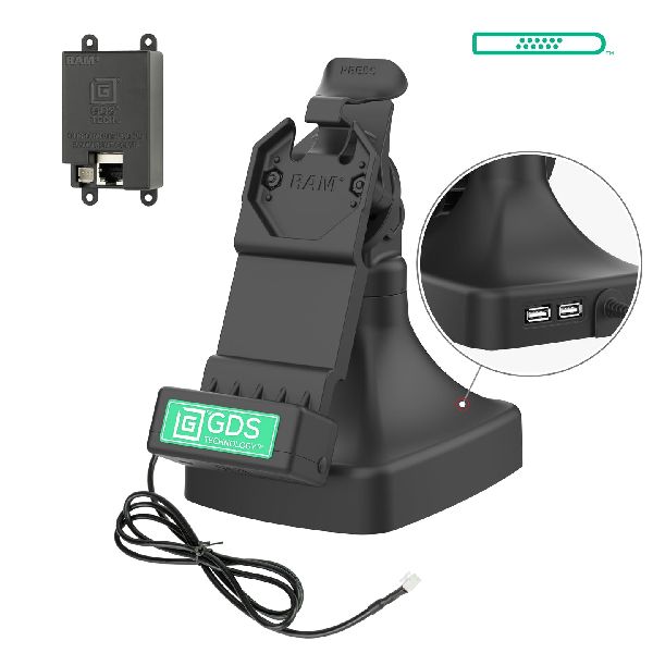 GDS® Station d'accueil inclinable et pivotante Uni-Conn™ avec PoE et données - Noir