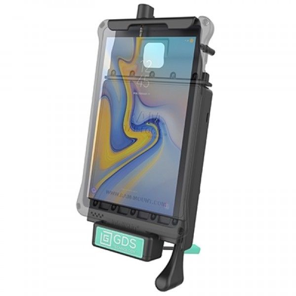 Berceau d’accueil sécurisé pour véhicule GDS® avec câble audio pour Samsung Tab A 8.0 de 2018 (SM-T
