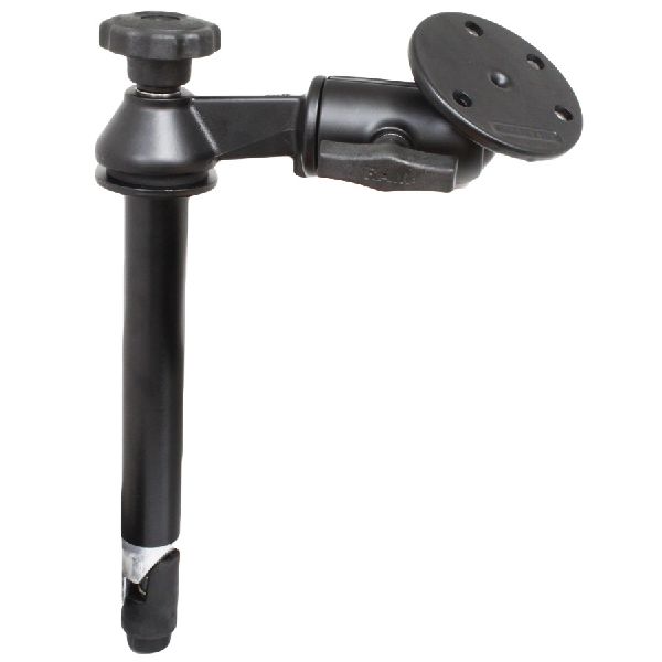 Poteau supérieur de 8 po avec bras pivotant simple et grande plaque ronde