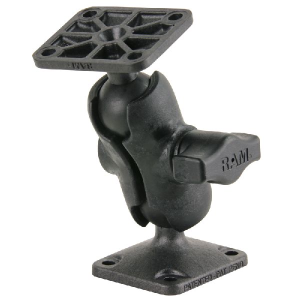 Composite Drill-Down Double Ball Mount with Rectangle AMPS Plates Short Arm