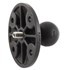 Composite 2.5" Round Base AMPs Hole Pattern, 1" Ball & 1/4-20 Threaded Male Post for Cameras