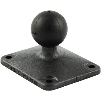 1" Ball Base and Composite Rectangular Plate with 1.5" x 2" 4-Hole Pattern