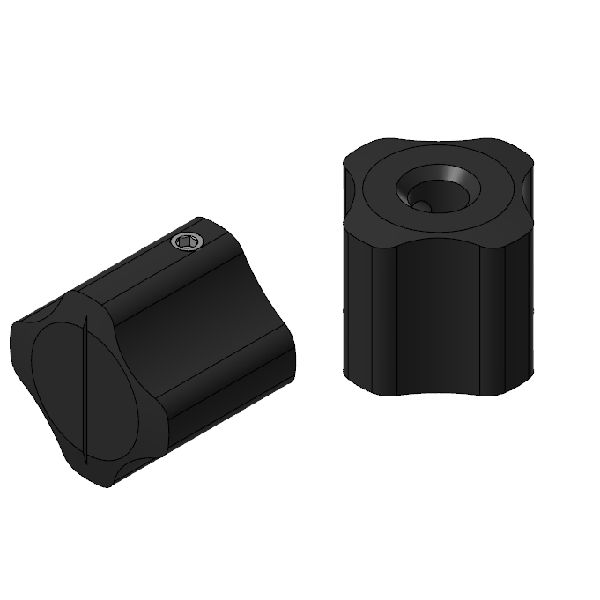 Poignée d’orientation aluminium F 1/4-20 (Ø3/4" x 5/8")