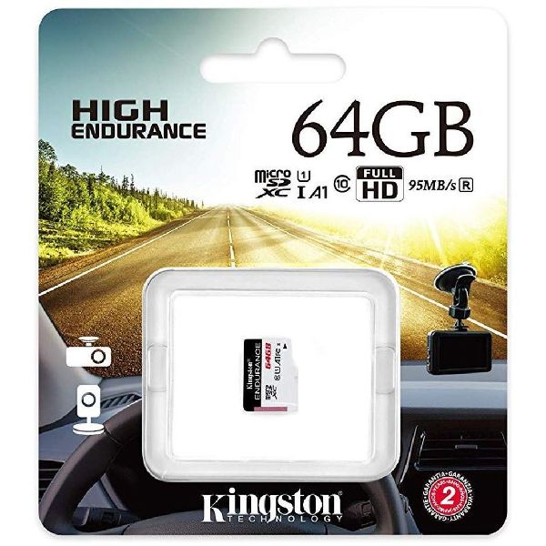 MicroSD Memory Card Kingston  64gb High Endurance with SD Adapter