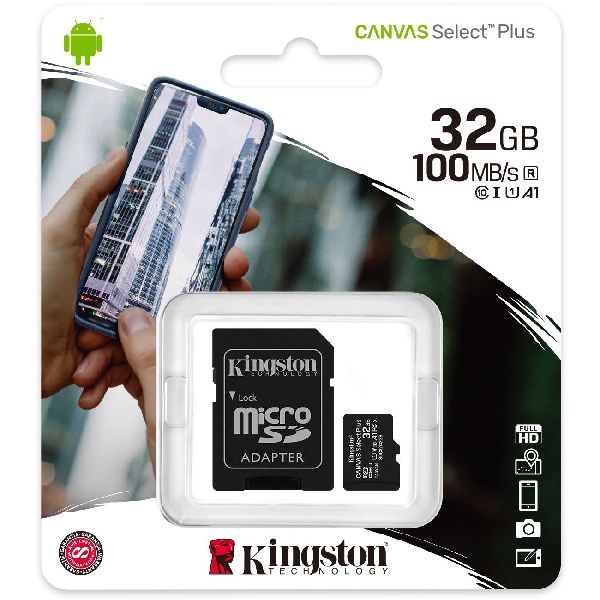 MicroSD Memory Card Kingston  32gb Canvas Select Plus with SD Adapter
