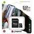 Carte Mémoire MicroSD Kingston 512go Canvas Select Plus avec Adaptateur SD