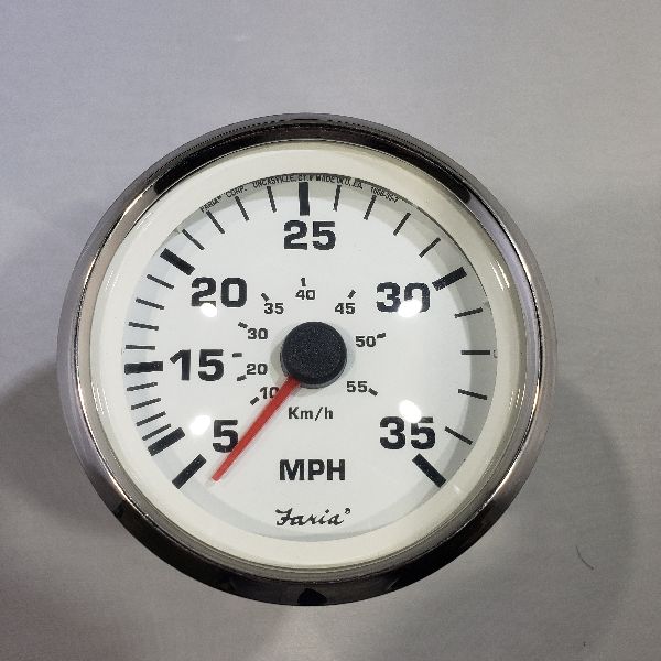 Faria SE9973A Speedometre Mecanique 3¼" 35MPH Contour Argent with Fond Blanc