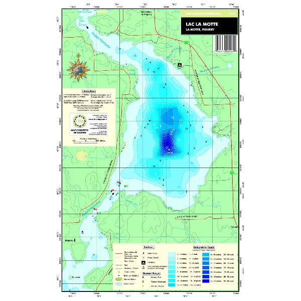 Paper chart : La Motte Lake