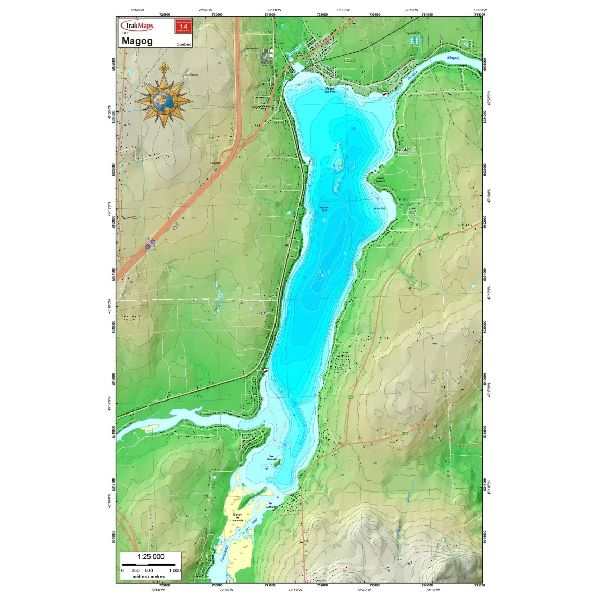 Carte Papier : Lac Magog