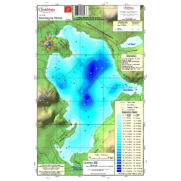 Paper chart : Montagne Noire Lake