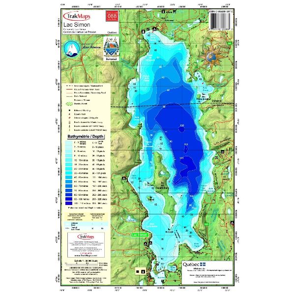 Carte Papier : Lacs Simon et Barrière