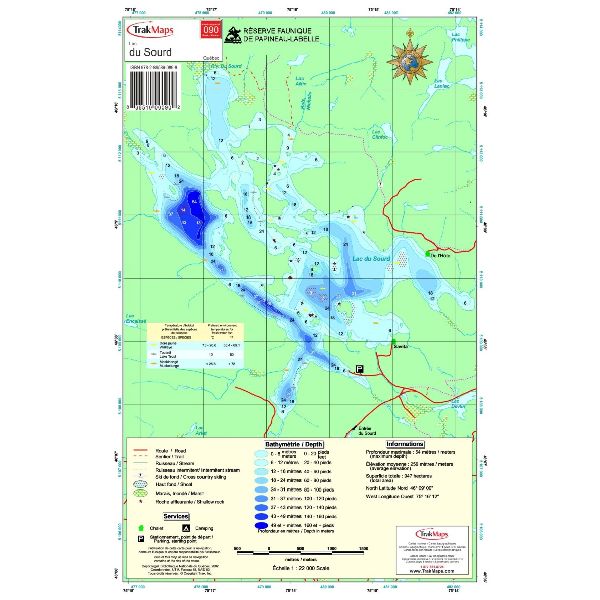 Paper chart : Lake du Sourd