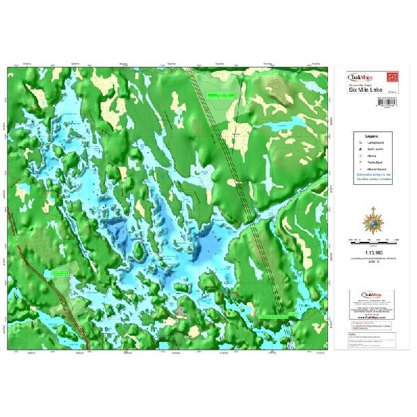 Paper chart : Six Mile Lake