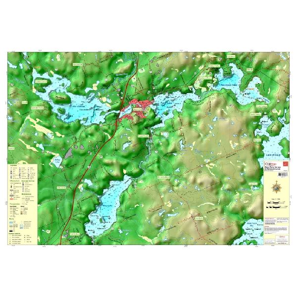 Carte Papier : Lacs Mary, Fairy, Vernon et Peninsula