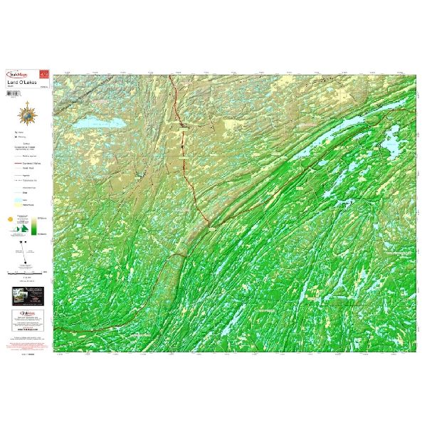 Carte Papier : Land O'Lakes Sud